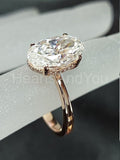 2.2ct Oval Cut Simulated Diamond Solitaire Halo Ring 14k Yellow Gold Plated