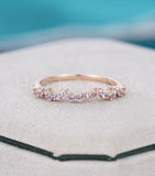 0.5ct Round Cut Simulated Purple Amethyst Minimalist Band 14k Rose Gold Plated