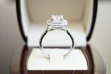 Real 10k White Gold 1.5ct Diamond Cushion Cut Anniversary Engagement Ring