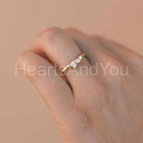 0.2ct Marquise Cut Simulated Diamond Minimalist Ring 14k Yellow Gold Plated