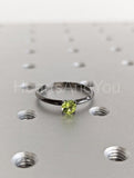 0.5ct Round Cut Simulated Green Peridot Solitaire Ring 14k Black Gold Plated