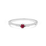 0.2ct Round Cut Simulated Ruby Minimalist Engagement Ring 14K Yellow Gold Plated