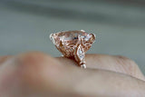 1.5ct Cushion Cut Peach Morganite Filigree Engagement Ring 18k Rose Gold Finish