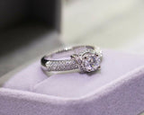 2ct Round Cut Diamond Engagement Ring 14k White Gold Finish Solitaire for Women
