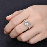 1.6ct Engagement Ring Round Cut Diamond Solitaire with Accent 14k WhiteGold Over