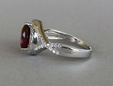 1.9ct Pear Red Garnet Halo Infinity Design Engagement Ring 14k White Gold Finish