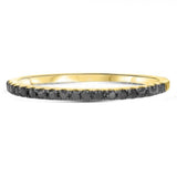 0.5ct Round Cut Simulated Black Diamond Half Eternity Band 14k White Gold Plated