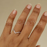 0.4ct Baguette Simulated Diamond Crown Curved Wedding Band 14K White Gold Plated