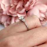 0.5ct Round Cut Moissanite Petite Women Engagement Ring 14k White Gold Plated