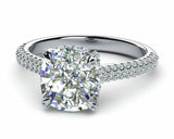 2.5ct Cushion Cut Diamond Engagement Ring 14k White Gold Finish Solitaire Women