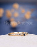 0.2ct Round Cut Simulated Blue Sapphire Minimalist Ring 14k Yellow Gold Plated