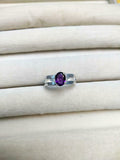 2ct Engagement Ring Oval Cut Amethyst Split Shank Solitaire 14k WhiteGold Finish