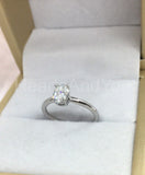 0.2ct Oval Cut Simulated Diamond Solitaire Engagement Ring 14k White Gold Plated
