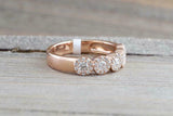 2ct Round Cut Diamond Engagement Ring 14k Rose Gold Over Five Stone Cluster Halo
