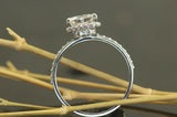 3Ct Cushion Cut Diamond Dual Hidden Halo Engagement Ring 14K White Gold Finish
