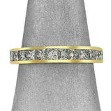 4.5ct Princess Diamond Channel Set Eternity Wedding Band 14K Yellow Gold Over