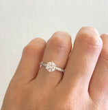 1Ct Round Cut Diamond Six Prong Engagement Solitaire Ring 14K White Gold Finish