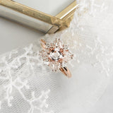 2ct Cushion Cut Simulated Morganite Cocktail Engagement Ring 14k RoseGold Plated