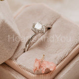 0.2ct Round Cut Moissanite Swirl Solitaire Engagement Ring 14k White Gold Plated