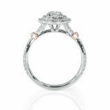 3.4Ct Round Cut Diamond Split Band Dual Halo Engagement Ring 14K White Gold Over