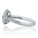 1.53ct Marquise Cut Diamond Engagement Ring Round Accent Halo 14k WhiteGold Over