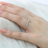 Half Eternity Wedding Ring Band 1.3ct Round Cut Diamond 14k Rose Gold Finish