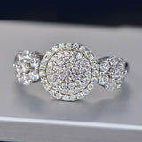 2.6ct Round Cut VVS1D Diamond Engagement Ring 14k White Gold Finish Double Halo