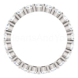 2.2ct Round Cut Moissanite Eternity Stackable Wedding Band 14k White Gold Plated