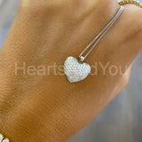 1ct Round Cut Moissanite Pave Cluster Pendant with Chain 14k White Gold Plated