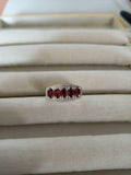 3ct Engagement Ring Oval Cut Red Garnet Filigree Cocktail 14k White Gold Finish