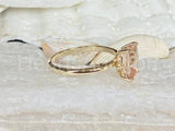 2ct Cushion Cut Simulated Peach Morganite Solitaire Ring 14k Yellow Gold Plated