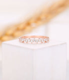 0.35ct Round Cut Moissanite Anniversary Women Wedding Band 14k Rose Gold Plated