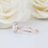 1.6ct Round Cut VVS1 Diamond Engagement Ring Halo Solitaire 14k Rose Gold Finish