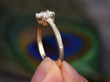 1.3ct Round Diamond Engagement Ring Solitaire with Accents 14k Yellow Gold Over