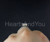 2.1ct Round Cut Moissanite Half Eternity Band Bridal Set 14k White Gold Plated
