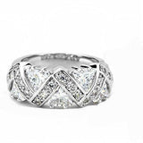 3.5ct Inverted Trillion Diamond Half Eternity Wedding Band 14K White Gold Over