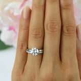 1.5ct Round Cut Diamond Classic Bridal Set Engagement Ring 14k White Gold Finish