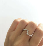 3Ct Round Cut Diamond Unique Swirl Two Stone Petite Ring 14K White Gold Finish