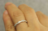 1Ct Round Cut Diamond Half Twisted Minimalist Wedding Band 14K White Gold Finish