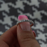 Half Eternity Bridal Wedding Ring Band 0.4ct Round Diamond 14k White Gold Finish