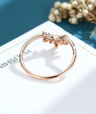 0.5ct Marquise Cut Simulated Diamond Crown Wedding Band 14k Rose Gold Plated