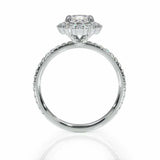 1.7ct Round Cut Diamond Halo Engagement Ring 14k White Gold Finish with Accents