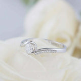 2ct Round Cut Diamond Engagement Ring Twist Swirl Solitaire 14k WhiteGold Finish
