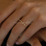 0.5ct Round Cut Moissanite Petite Minimalist Wedding Band 14k Yellow Gold Plated