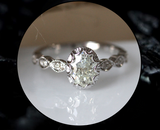 1.5ct Oval Cut Diamond Engagement Ring 14k White Gold Finish Art Deco Solitaire