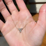 0.2ct Marquise Simulated Diamond Trilogy Pendant Chain 14k White Gold Plated
