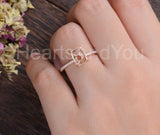 0.45ct Oval Stone Ring Setting Round Simulated Semi Mount 14k Rose Gold Plated