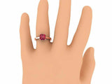 2ct Princess Cut Pink Ruby Engagement Ring Solitaire Women 18k Rose Gold Finish