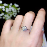 Fancy Solitaire Women Engagement Ring 1ct Round Cut Diamond 14k WhiteGold Finish