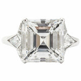 5Ct Asscher Cut Diamond Engagement Ring 14K White Gold Finish Trillion Accent
